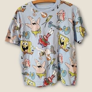Nickelodeon SpongeBob SquarePants & Gang Graphic T Shirt Sz L